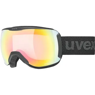 Uvex downhill 2100 V - stylische, selbsttönende Skibrille mit Anti-Fog-Beschichtung für Damen und Herren - black matt/rainbow-clear - one size