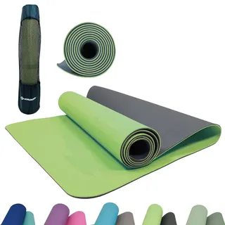 Donic Schildkröt Schildkröt Fitness Bicolor Yogamatte, Lime-Anthrazit, 4mm, PVC-frei, im Carrybag