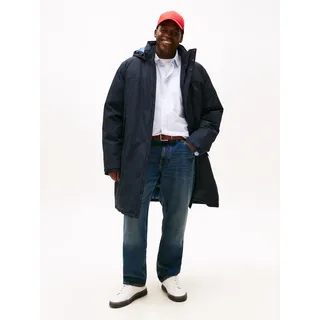 Tommy Hilfiger Big & Tall Funktionsmantel »HOODED PARKA« Große Größen Tech Winterparka Jacke Wasserabweisend abnehmbare Kapuze, blau