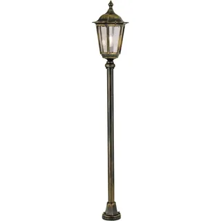Orion Leuchten Außen Mastleuchte 140cm 100W E27 Schwarz-Gold