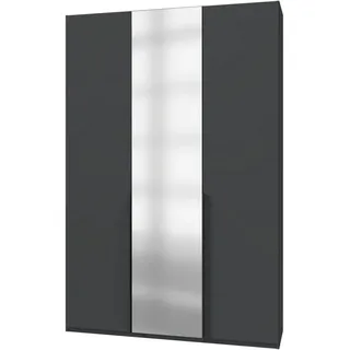 WIMEX Kleiderschrank Mugano,in 5 Breiten,2 Höhen,2 Tiefen, viele Farben, Made in Germany (in Basic oder Premium Ausstattung) mit langen Griffen aus Metall, mit oder ohne Spiegel schwarz 135 cm x 208 cm x 40 cm