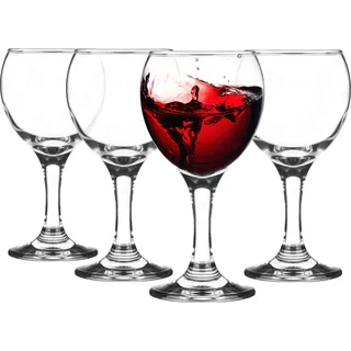 GLASMARK® Weißweinglas 4-Set 175ml Große (max. 220ml) 4 Stück Rotweingläser Weinkelch Weinglas VINO auf Fuß - Hochwertige Qualität - Transparent