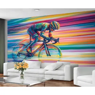 GIVLWF Tapete Sport Wandbild & Raumdekoration, Rennrad Schlafzimmer Tapete, Graffiti Jungen Tapete für Wohnzimmer, nicht selbstklebend, Wandbilder für Wände