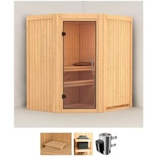 Bild Sauna »Tomke«, (Set), 3,6-kW-Plug & Play Ofen mit integrierter Steuerung beige