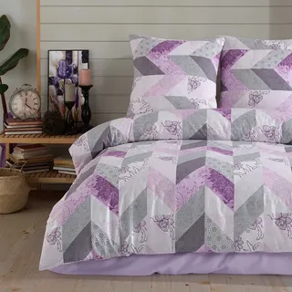 Buymax Bettwäsche 200x220 cm – Bettwäsche Set 3-teilig 200 x 220 cm, Renforcé 100% Baumwolle, Bettbezug mit 2 Kissenbezügen 80x80 cm, Oeko-TEX, Reißverschluss, weich und atmungsaktiv