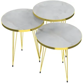 [en.casa] Satztisch Skibby 38/38/48 , Weiß , Holzwerkstoff , 38x48x38 cm , Wohnzimmer, Wohnzimmertische, Couchtische