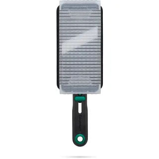 Dreamfarm Nocutu Handsicherer Gemüsehobel, Lebensmittel-Gemüseschneider mit rutschfestem Schüsselhaken und Fuß, verstellbar, 1–3 mm, Schwarz/Grün