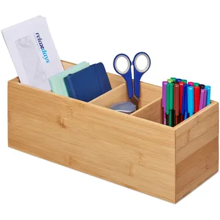 Relaxdays Ordnungsbox 12 x 35 x 14 cm 4-tlg. braun