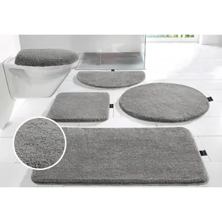 Badematte BRUNO BANANI "Lana, Badvorleger, Badezimmer Teppich" Gr. 5, grau (aluminium), H:25mm, Polyacryl, Badematten, Badematte, Badteppich, Badematten, unifarben, auch als 3 teiliges Set & rund, Topseller