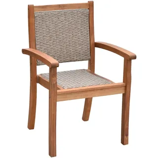 Gardenson Stapelstuhl , Naturfarben , Holz, Kunststoff , Akazie , massiv , Uni , 58x88.5x57 cm , stapelbar , Holzmöbel, Sitzgelegenheiten Holz, Gartensessel Holz