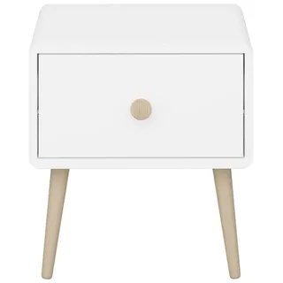 ebuy24 Nachttisch weiß , Weiß , Holzwerkstoff , 42x44x40 cm , Schlafzimmer, Nachtkästchen