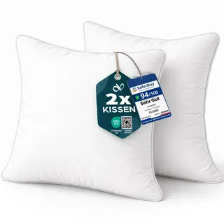 Flowen Kissen 30x30 Kopfkissen 2er Set Dekokissen für Bett und Sofa Innenkissen Hypoallergene Sofakissen Anti-Milben Weiche Zierkissen mit Kissenbezug Mikrofaser Abnehmbar und Waschmaschinenfest