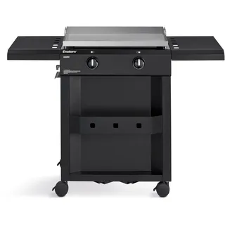 Enders® AMARO 2 Plancha Gasgrill Griddle, 2 Edelstahlbrenner, massive Edelstahl-Plancha mit Tragegriffen, große Grillfläche, abnehmbare Haube, abnehmbare Körbe, Ablagefach, #82206