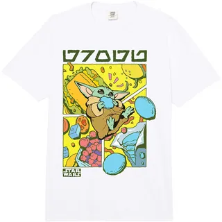 The Mandalorian and Grogu The Child Snacks Grogu In Aurebesh Comfort Colors Adult Heavyweight T-Shirt