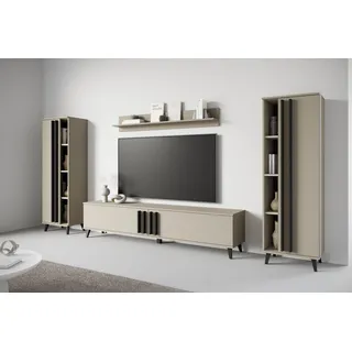 INOSIGN Wohnwand »Helsinki, Modernes Möbelset« Komplett-Set, 4 Stk. tlg., braun