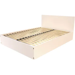 Bettkasten 2 Sitzer aus Holz mit Kopfteil - 160x200 - Weiß