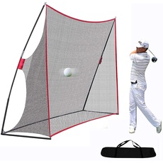 Golfnetz, Practice Netz, für Training von Golf Hitting Net, Golfnetz, tragbar, für den Innen- und Außenbereich, mit Transporttasche (10 x 7, rot)