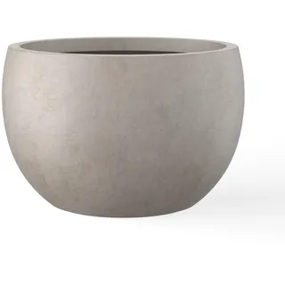 Kante 50,8 cm D Leichter Beton-Übertopf für den Außenbereich, rund, für drinnen und draußen, große Pflanzgefäße mit Ablaufloch für Garten, Terrasse, Balkon