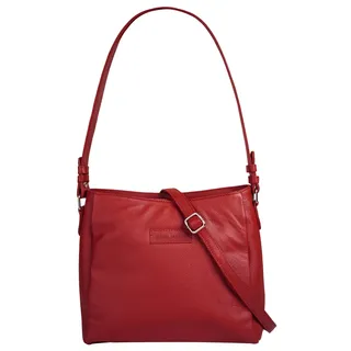 Shopper BRUNO BANANI, Damen, Gr. B/H/T: 27cm x 25cm x 10cm onesize, rot, Leder, leicht glänzend, unifarben, Taschen Shopper, echt Leder