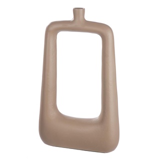 Casablanca große Vase Lochvase - eckige Dekovase aus Aluminium - Deko Wohzimmer Herbst - Dekoration Weihnachten Geschenk Geburtstag - Farbe: Beige Braun - Höhe 41 cm