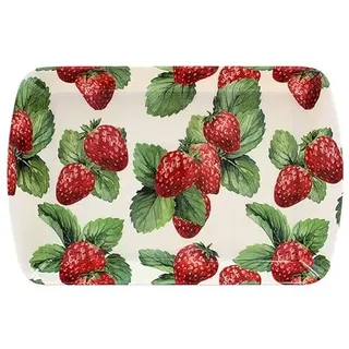 Lesser & Pavey Serviertablett im britischen Design, Dinnertablett für mehrere Anwendungen rund ums Haus, Tabletts zum Servieren von Speisen oder Getränken, kleines Serviertablett mit Erdbeerfeld