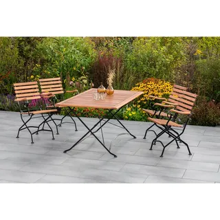 Merxx Schlossgarten Set 5-tlg. 4 Klappsessel Klapptisch 160 x 90 cm