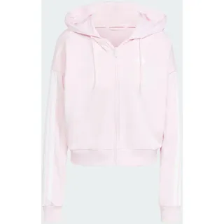 adidas Damen Essentials 3-Stripes French Terry Full Zip Hoodie Sweatshirt, Clear Pink/White, S