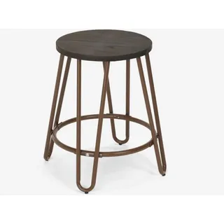 Hocker Metall Holz Industrielles Design Bars Restaurants Küche Carbon One - Braun - Braun