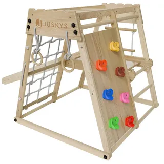 Juskys Klettergerüst für Kinder Holz Braun