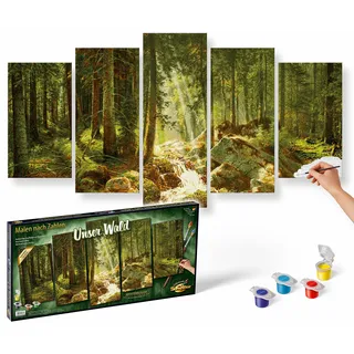 Schipper 609450832 - Malen nach Zahlen Unser Wald Polyptychon, 132 x 72 cm