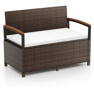 Costway Gartenbank 120 x 61 x 84 cm Grau/Braun
