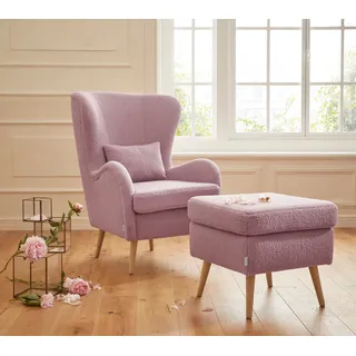 Home Affaire Salla Microfaser 78 x 94 x 118 cm rosa inkl. Hocker