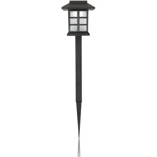 LED Solar Gartenleuchte für Außen, wetterfest IP44 spritzwassergeschützt, 38 cm Stecklampe mit Erdspieß, Beleuchtung für Terrasse - Schwarz