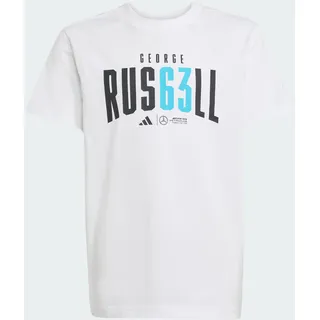 adidas Unisex Kinder Mercedes - AMG Petronas Formula ONE Team George Russell Tee Youth, White, 11-12 Years