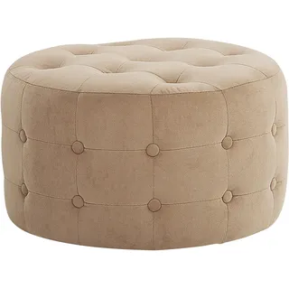 Beliani Pouf Tampa Samtstoff sandbeige
