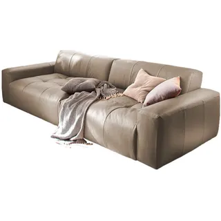 Kawola Ledersofa MIT Sitztiefenverstellung Palace Taupe Leder , Füllung: Komfortschaum , 298x74x120 cm , Wohnzimmer, Sofas & Couches, Sofas