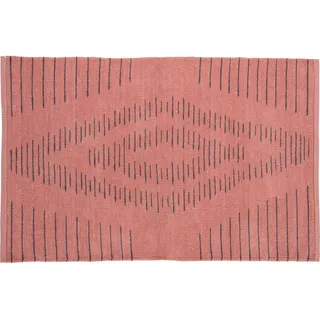 OBI Baumwoll Teppich gemustert Terracotta-Schwarz 60 x 90 cm