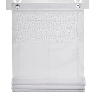 Kutti Raffrollo »Tuck Kessy« mit Hakenaufhängung ohne Bohren freihängend weiß, blickdicht, Sichtschutz, mit Blende, Baumwolle-Polyester, weiß