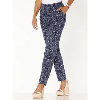 Schlupfhose CLASSIC BASICS, Damen, Gr. 19, Kurzgrößen, marine, weiß, bedruckt, 100% Viskose, gemustert, gepunktet, mehrfarbig, Hosen Schlupfhose