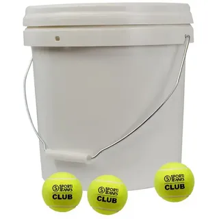 Sporti France Eimer Mit 36 Tennisbällen Von Sporti France - White / Yellow - One Size