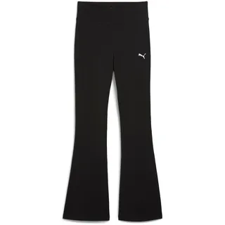 Leggings PUMA "ESS HIGH-WAIST FLARED LEGGINGS", Damen, Gr. XL, N-Gr, puma schwarz, Jersey, Obermaterial: 95% Baumwolle, 5% Elasthan, unifarben, schmal normal, Hosen Leggings, ausgestellte Leggings, hoher Bund, für Sportmode und Streetwear