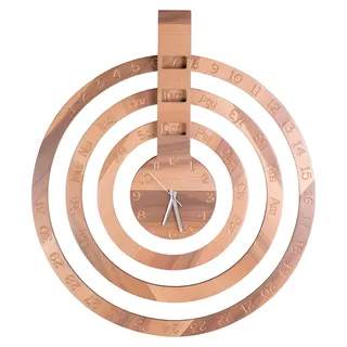 Moderne Wanduhr aus Holz in Beige, elegantes minimalistisches Design - Beige