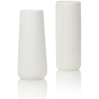 Pyuyan 2 Stück Vase Modern, Blumenvase, Keramik Vase, Blumenvase Vasen Deko, für Home, Wohnzimmer, Esstisch, Eingangsbereich, Büro Dekor