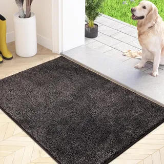 FCSDETAIL Schmutzfangmatte Innen 60 x 90 cm, rutschfeste Maschinenwaschbare Fußmatte, Sauberlaufmatte, Eingangstürmatte mit Wasserabsorbierenden, Fussmatte für Hund, Eingang, Haustür & Flur