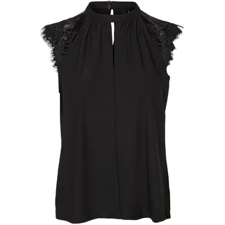 Vero Moda VMMILLA SL LACE TEE Ga Noos Schwarz S