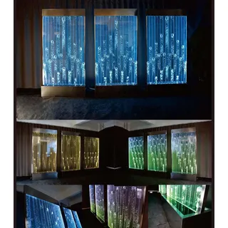 Moderne Trennwand Wasser Wände LED Wasserwand Beleuchtete Wand Säulen 120x240cm - Transparent