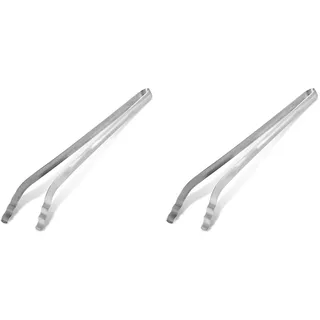 Fackelmann Grillzange BBQ, hochwertige Küchenzange aus Edelstahl, klassische Grillpinzette für kinderleichtes Grillen, Menge: 1 Stück, Farbe: silber (Packung mit 2)