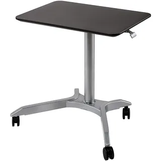 Seville Classics Airlift XL 71 cm pneumatisch mobiler Steh-Sitz (68,8 bis 106,4 cm H), espresso Höhenverstellbarer Tisch, Aluminium, 71 x 50 cm