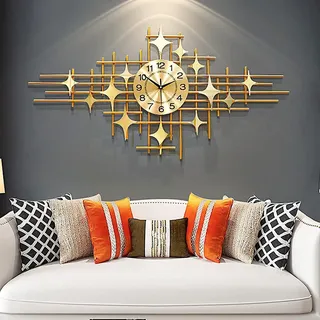 HAODING Wanduhren Moderne Metall Wanduhr Gross Wohnzimmer Dekoration Wanddeko 100cm Kunst 3D Wanduhr FÜr Wohnzimmer Hauptdekoration Kreative Geschenke
