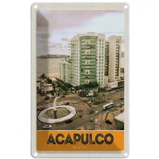 Blechschild 18x12 cm Acapulco Mexiko Innenstadt Hochhaus